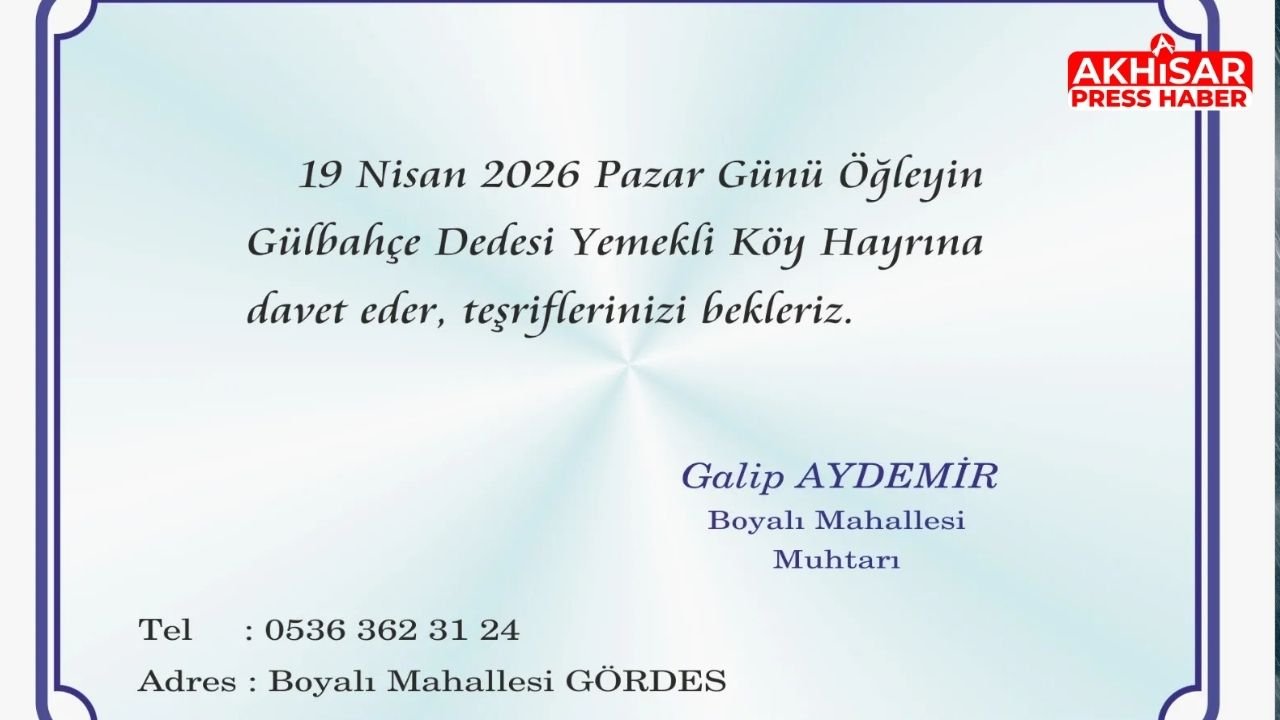 Gördes Boyalı Mahallesi’nde Geleneksel Köy Hayrı Düzenlenecek