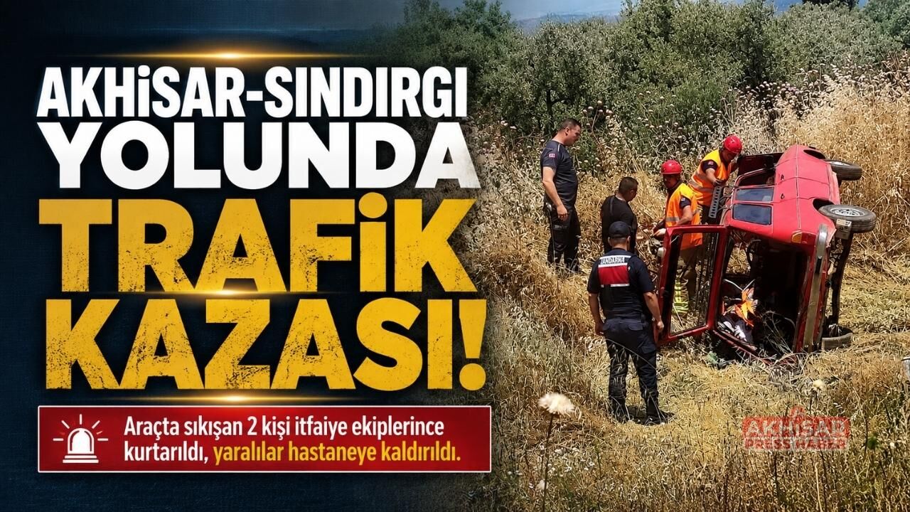 Akhisar - Sındırgı yolu üzeri trafik kazası: 2 kişi yaralandı!