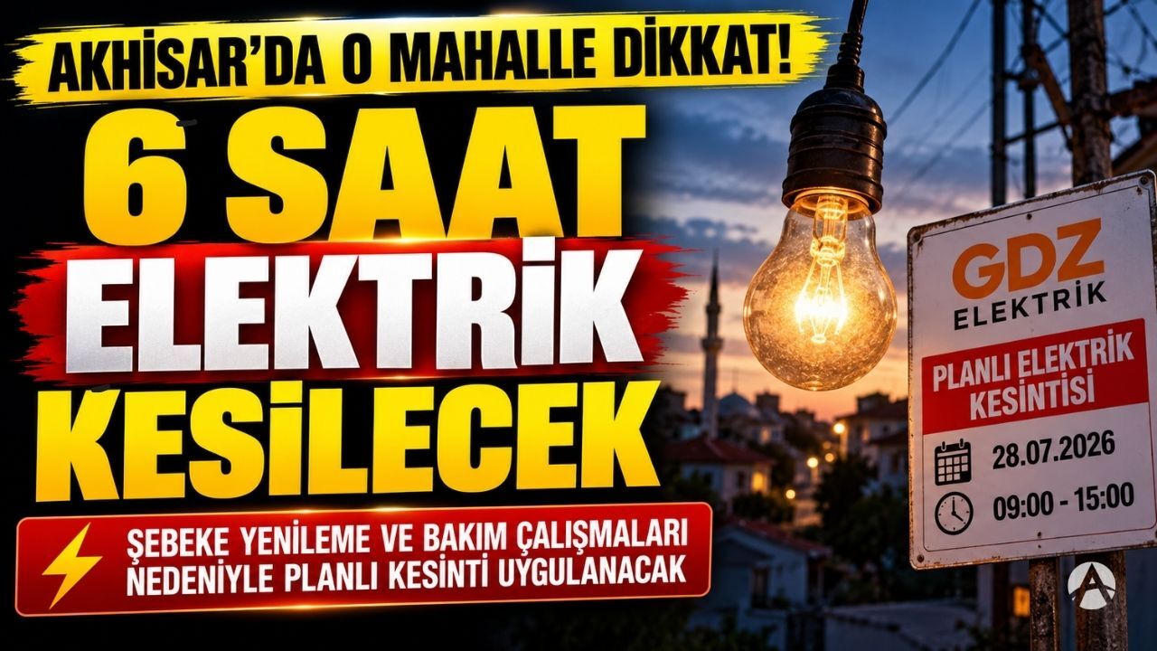 Akhisar'da O Mahalle Dikkat! 6 Saat Elektrik Kesilecek