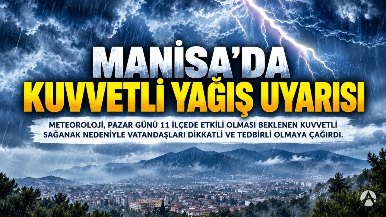 Manisa’da 11 ilçeye kuvvetli yağış uyarısı: Pazar günü dikkat