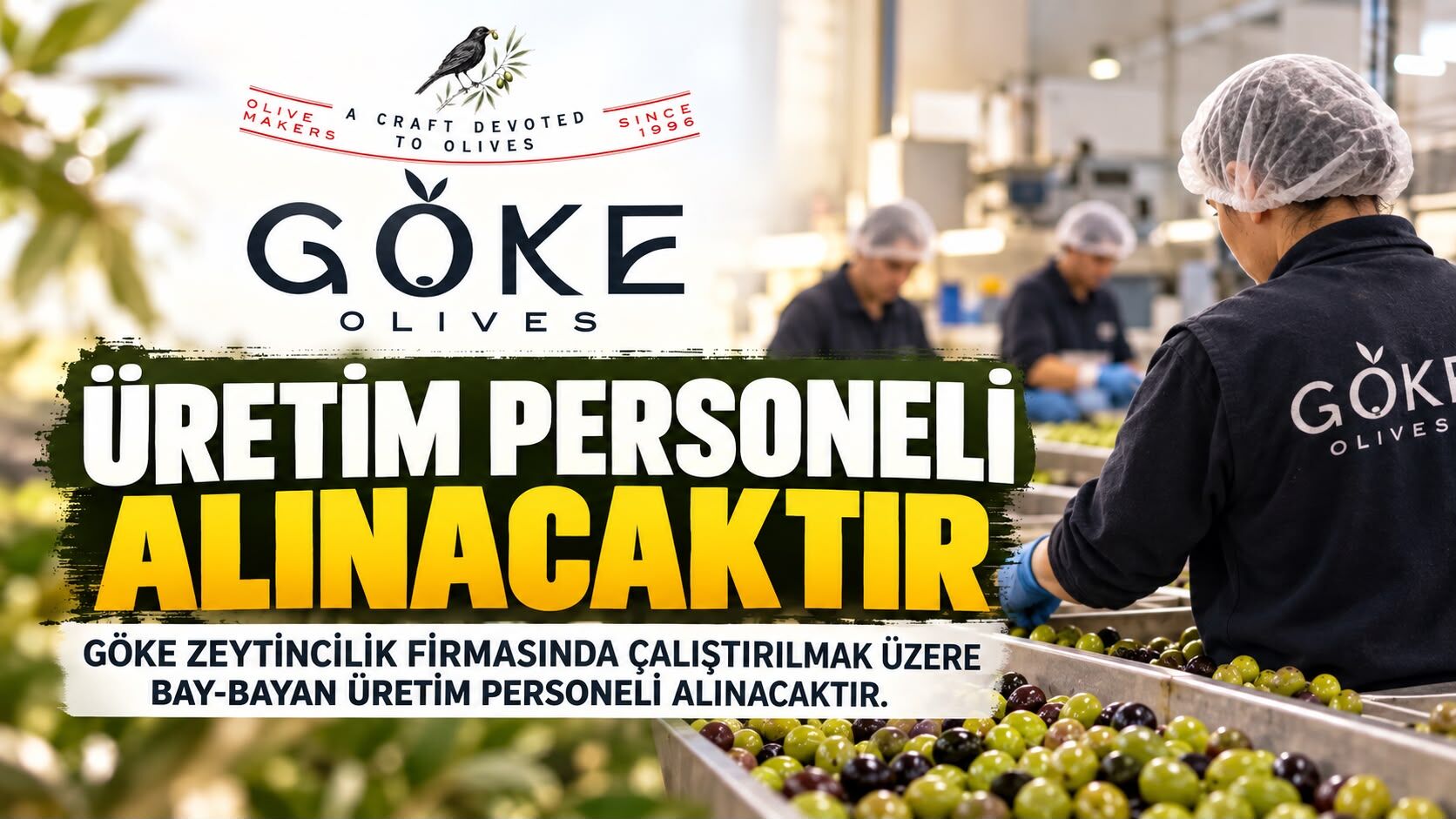 Göke Zeytincilik Üretim Personeli Alacak
