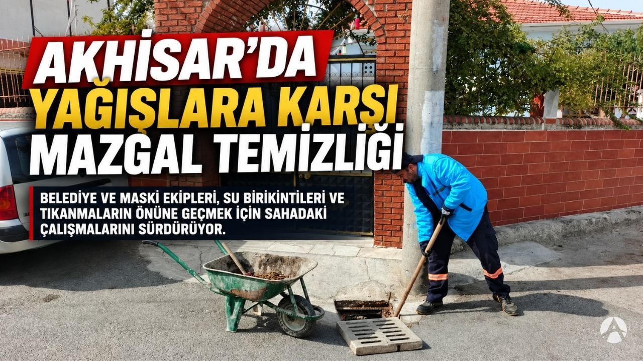 Akhisar’da yağışlara karşı mazgal ve rögar temizliği sürüyor