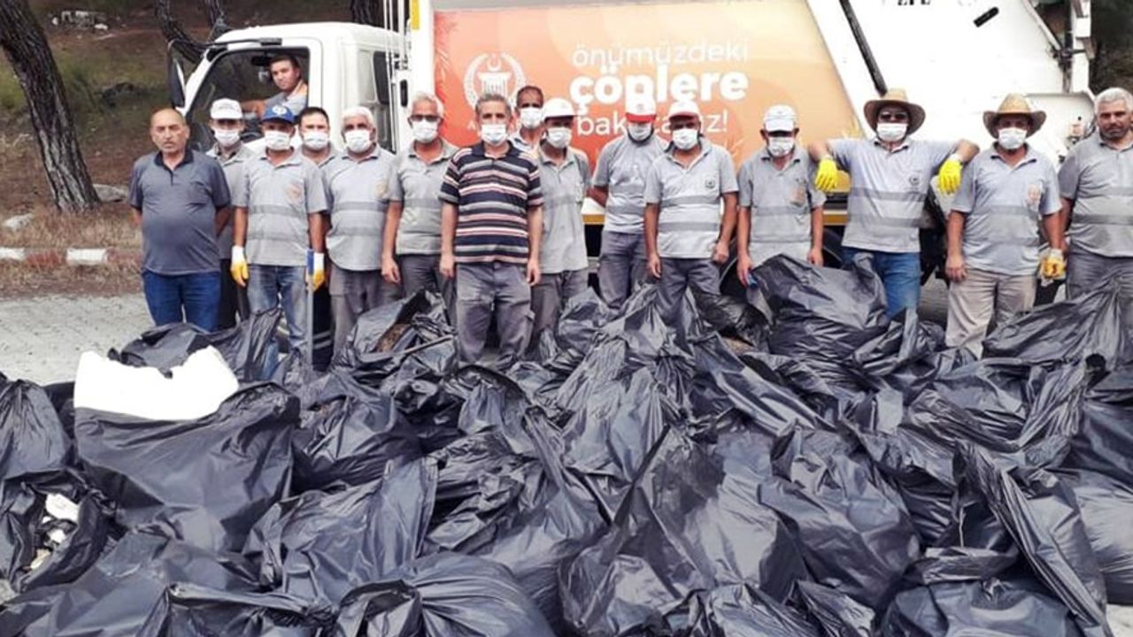 Akhisar'daki piknik alnından 53 torba çöp çıktı!