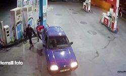 Akhisar'da benzin alan aracı çaldı, benzin hortumu koptu!