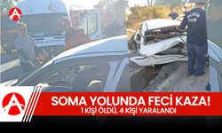 Soma Karayolu'nda Feci Kaza: 1 Ölü, 4 Yaralı