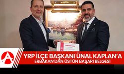 YRP Akhisar İlçe Başkanı Ünal Kaplan’a “Üstün Başarı Belgesi” Takdim Edildi