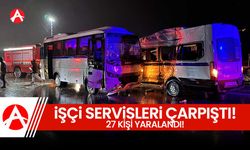 Akhisar'da iki işçi servisi çarpıştı: 35 kişi yaralandı!