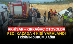 Kırkağaç’ta Otoyolda Feci Kaza: 4 Yaralı, Biri Ağır
