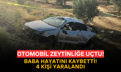 Zeytin Bahçesine Uçan Otomobilde Baba Hayatını Kaybetti, Aynı Aileden 4 Kişi Yaralandı
