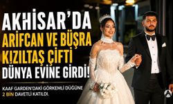 Akhisar'da Arifcan ve Büşra Kızıltaş çifti dünya evine girdi