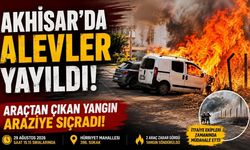 Akhisar’da Araçtan açılan Yangın Araziye Sıçradı