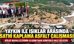 Yaykın İle Işıklar Arasındaki Yolda Sathi Kaplama Asfalt Çalışması