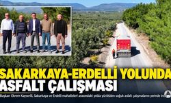 Sakarkaya ve Erdelli Arasındaki Yolda Asfalt Çalışması