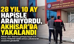 Akhisar’da 28 Yıl 10 Ay Hapis Cezasıyla Aranan Şahıs Kovalamaca Sonucu Yakalandı