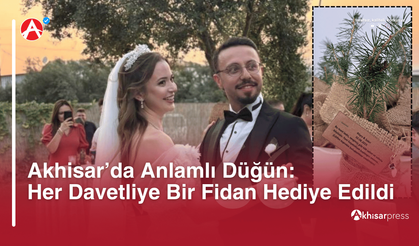 Akhisar’da Anlamlı Düğün: Her Davetliye Bir Fidan Hediye Edildi