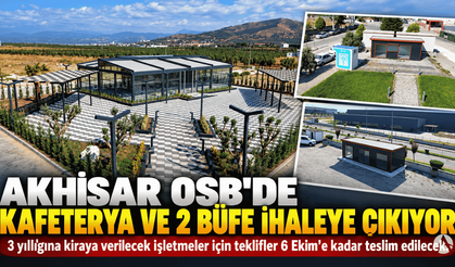 Akhisar OSB’de kafeterya ve 2 büfe ihaleyle kiraya verilecek
