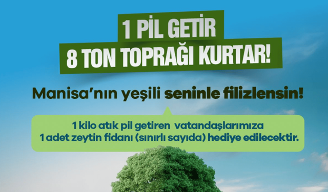 Manisa’da Çevre Seferberliği: Atık Pil Getirenlere Zeytin Fidanı