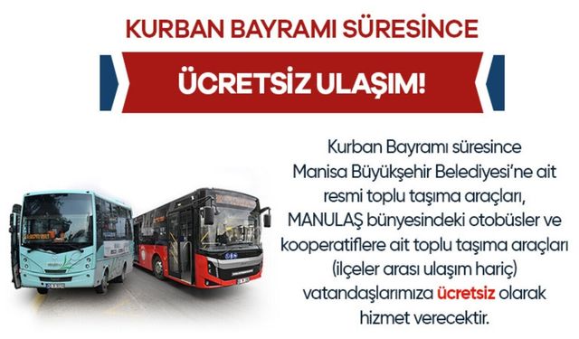 Büyükşehir Belediyesi’nden Bayramda Ücretsiz Ulaşım Hizmeti