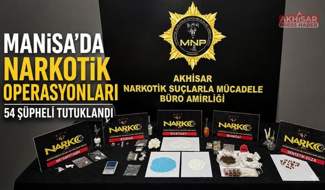 Manisa’da Narkotik Operasyonları: 54 Şüpheli Tutuklandı