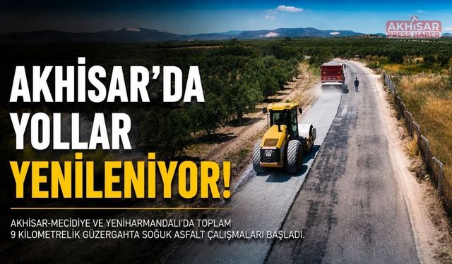Akhisar-Mecidiye Yolunda Asfalt Seferberliği Başladı