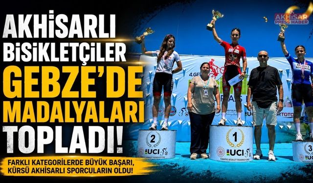 Akhisarlı bisikletçiler Gebze'de madalyaları topladı