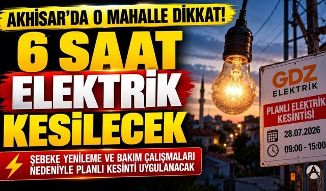 Akhisar'da O Mahalle Dikkat! 6 Saat Elektrik Kesilecek