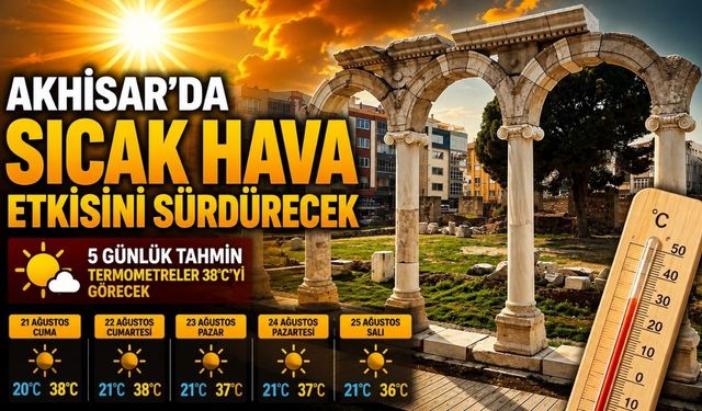 Akhisar’da Sıcak Hava Etkisini Sürdürecek: Termometreler 38 Dereceyi Görecek