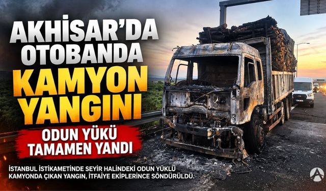 Akhisar’da Otoyolda Kamyon Yangını: Odun Yükü Küle Döndü