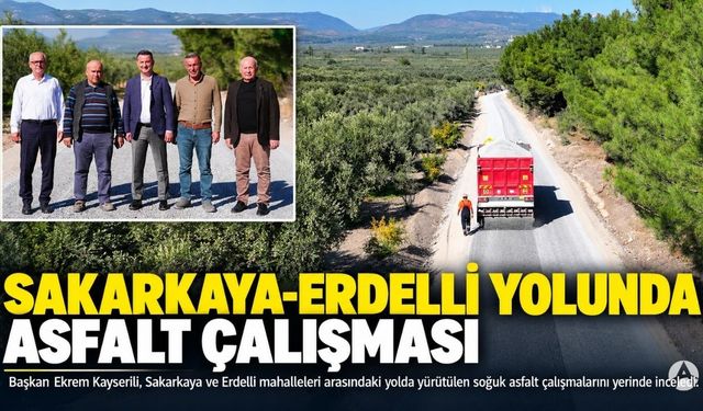 Sakarkaya ve Erdelli Arasındaki Yolda Asfalt Çalışması
