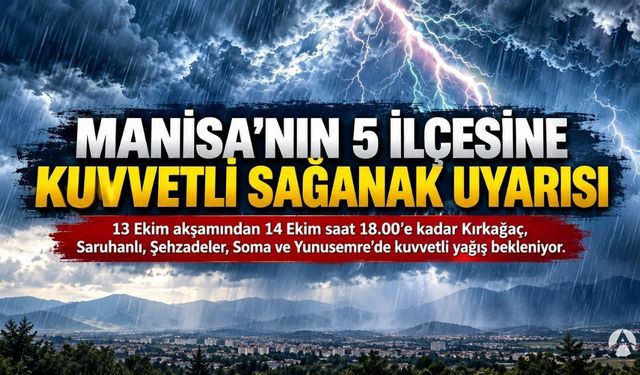 Manisa’nın 5 İlçesine Kuvvetli Sağanak Uyarısı! Sel ve Su Baskınına Dikkat