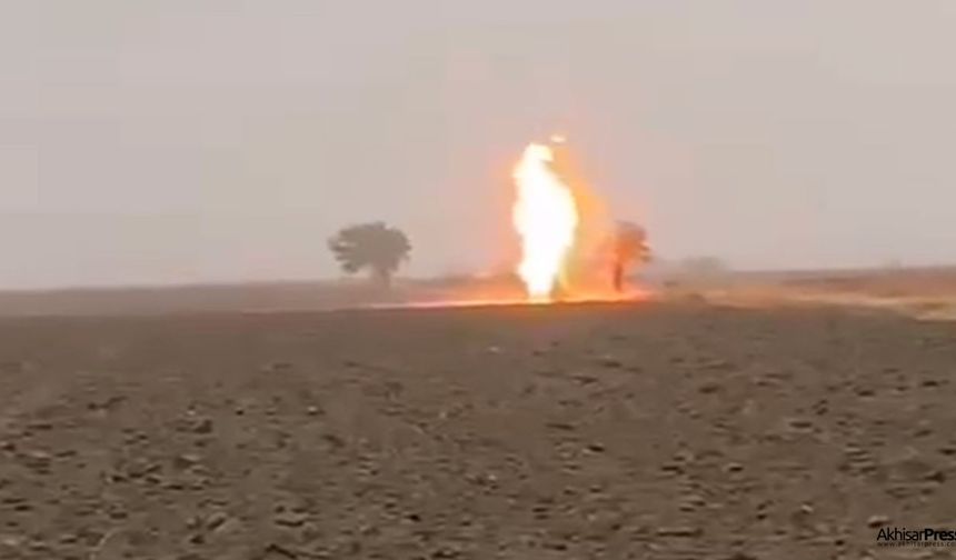 Akhisar'da doğalgaz boru hattına yıldırım düştü!