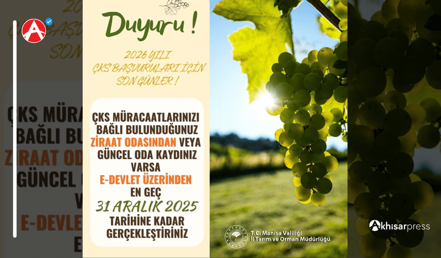 Tarımsal Destekler İçin Son Başvuru Tarihi 31 Aralık 2025