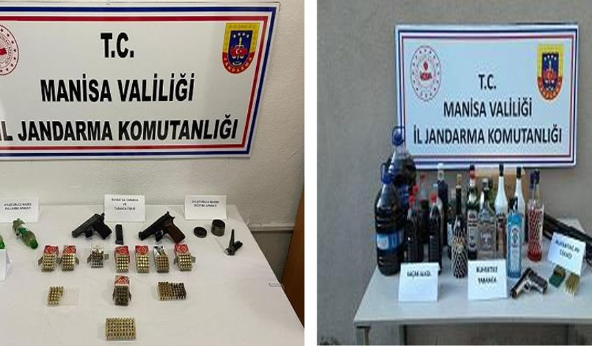 Akhisar’da Kaçakçılık Operasyonu: Silah, Kaçak İçki ve Tütün Ele Geçirildi