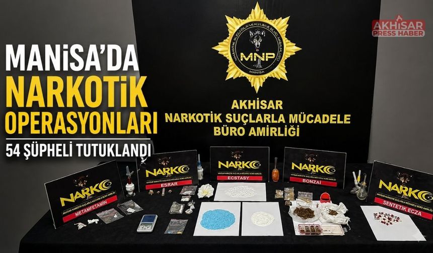 Manisa’da Narkotik Operasyonları: 54 Şüpheli Tutuklandı