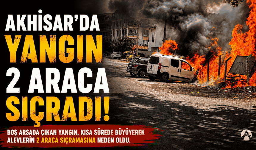 Akhisar’da Boş Arsada Yangın: Alevler 2 Araca Sıçradı