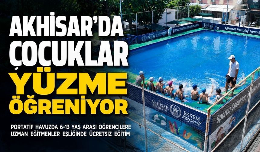 Akhisar’da Çocuklara Ücretsiz Yüzme Eğitimi