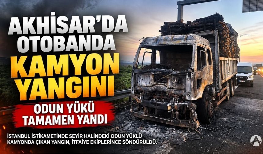 Akhisar’da Otoyolda Kamyon Yangını: Odun Yükü Küle Döndü