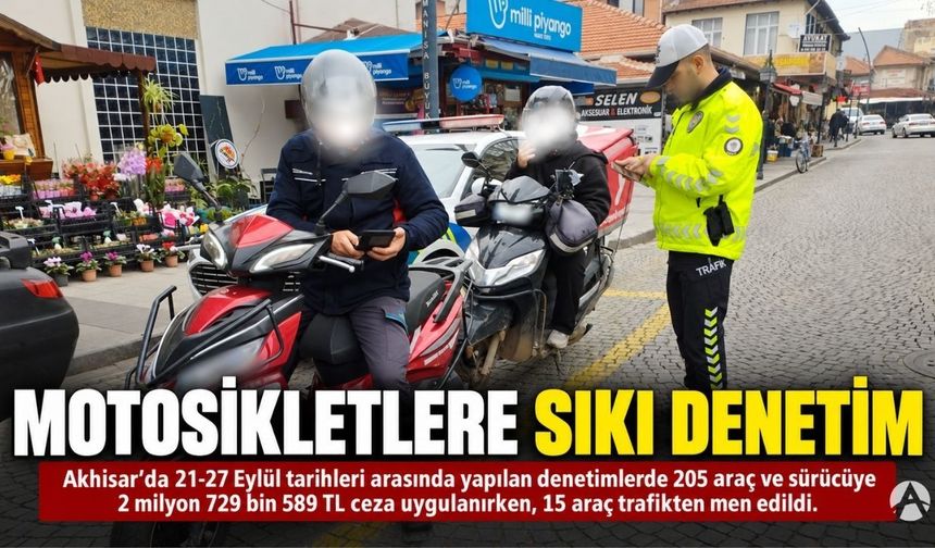 Akhisar’da motosiklet denetimlerinde 2,7 milyon TL ceza