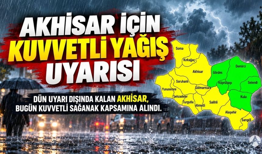 Dün Listede Yoktu, Bugün Eklendi! Akhisar İçin Kuvvetli Yağış Uyarısı